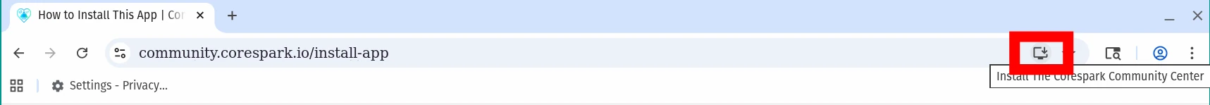 Chrome desktop PWA install icon